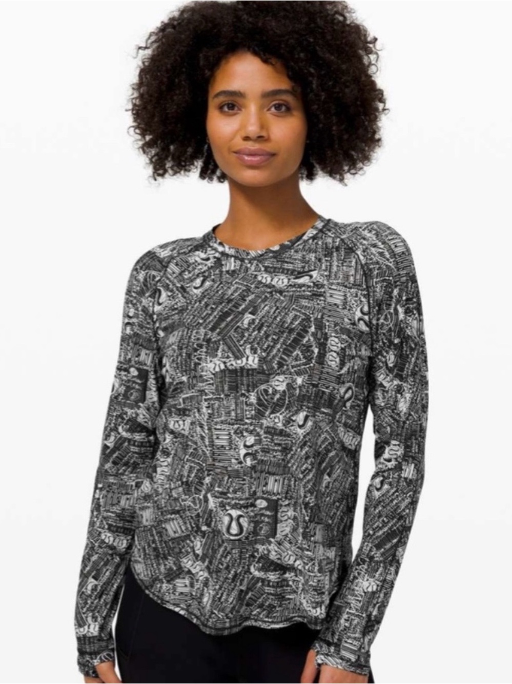 Lululemon Rise and Run Long Sleeve
Tear It Up Alpine White Black